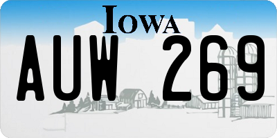 IA license plate AUW269