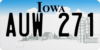 IA license plate AUW271