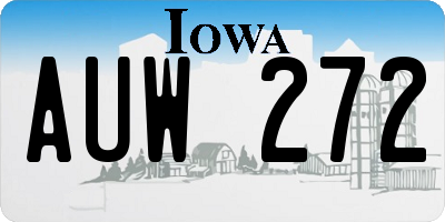 IA license plate AUW272