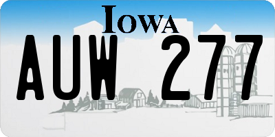 IA license plate AUW277