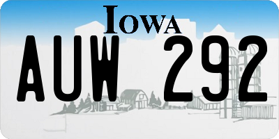 IA license plate AUW292