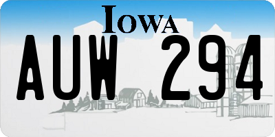 IA license plate AUW294