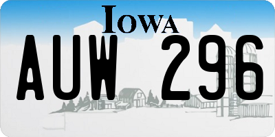 IA license plate AUW296