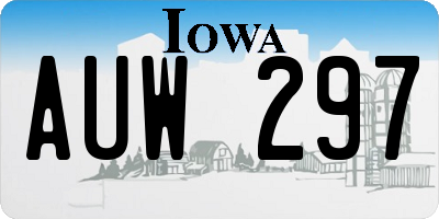 IA license plate AUW297
