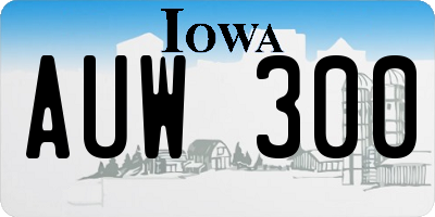 IA license plate AUW300