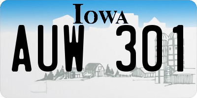 IA license plate AUW301