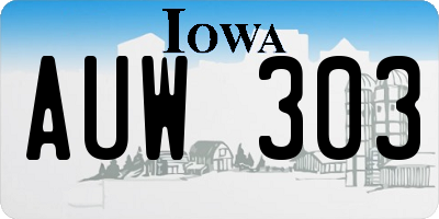 IA license plate AUW303