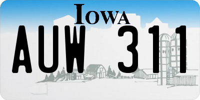 IA license plate AUW311