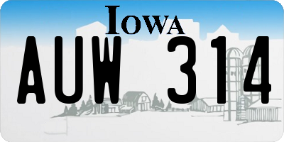 IA license plate AUW314