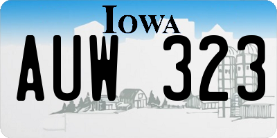 IA license plate AUW323