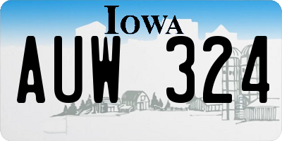 IA license plate AUW324