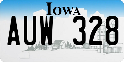 IA license plate AUW328