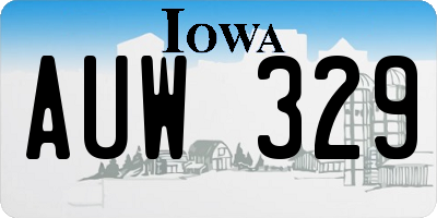 IA license plate AUW329