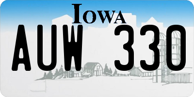 IA license plate AUW330