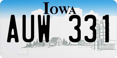 IA license plate AUW331