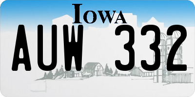 IA license plate AUW332