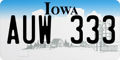 IA license plate AUW333