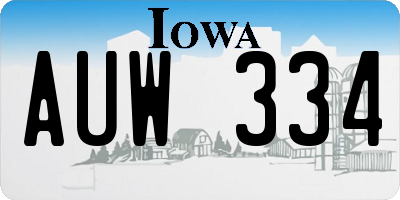 IA license plate AUW334