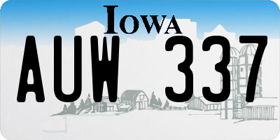 IA license plate AUW337