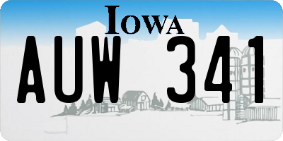 IA license plate AUW341