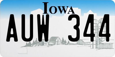 IA license plate AUW344