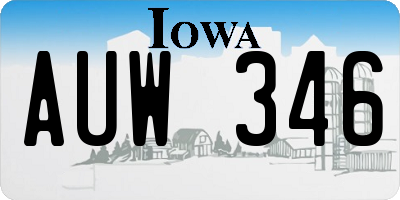 IA license plate AUW346