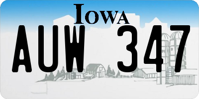 IA license plate AUW347