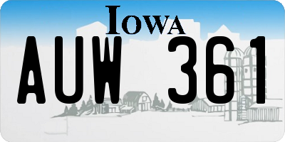 IA license plate AUW361