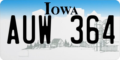 IA license plate AUW364