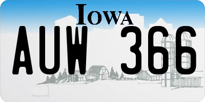 IA license plate AUW366