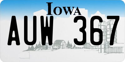 IA license plate AUW367