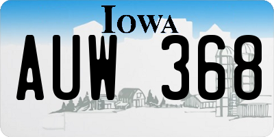 IA license plate AUW368