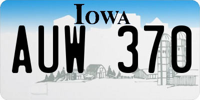 IA license plate AUW370