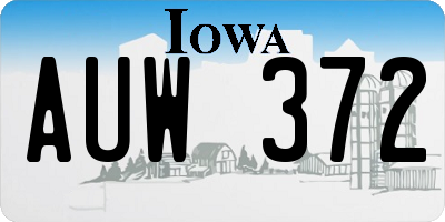 IA license plate AUW372