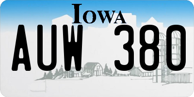 IA license plate AUW380