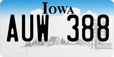 IA license plate AUW388