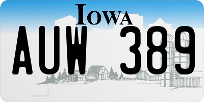 IA license plate AUW389