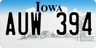 IA license plate AUW394