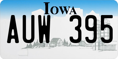 IA license plate AUW395
