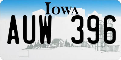 IA license plate AUW396