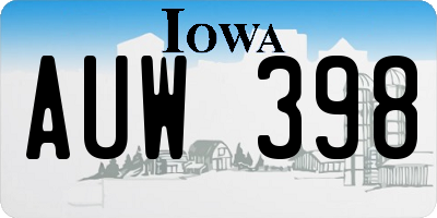IA license plate AUW398