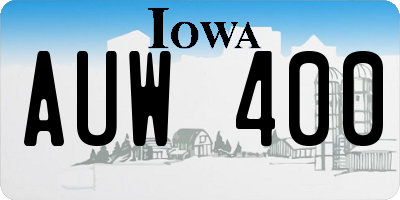 IA license plate AUW400