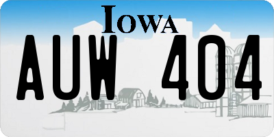 IA license plate AUW404