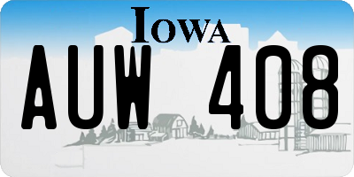 IA license plate AUW408