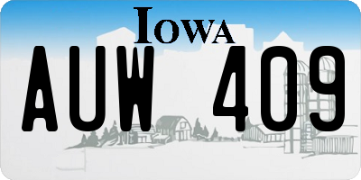 IA license plate AUW409