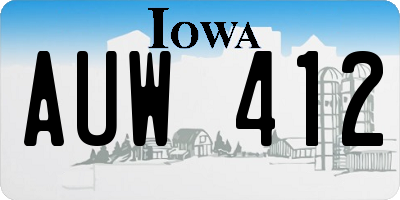 IA license plate AUW412
