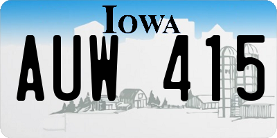 IA license plate AUW415