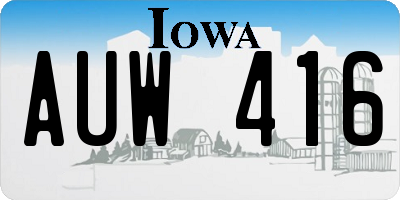 IA license plate AUW416