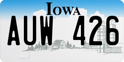 IA license plate AUW426