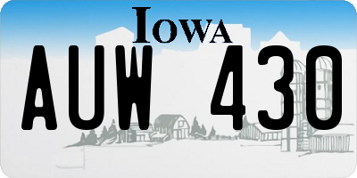 IA license plate AUW430